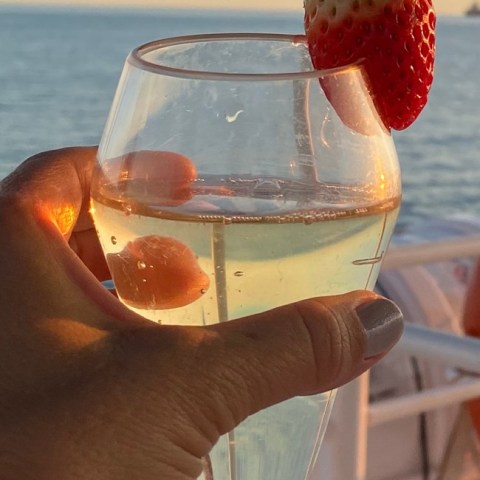 a glass of water on a table