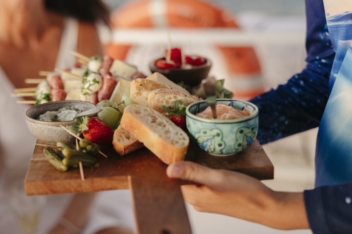 a tray of food on a table